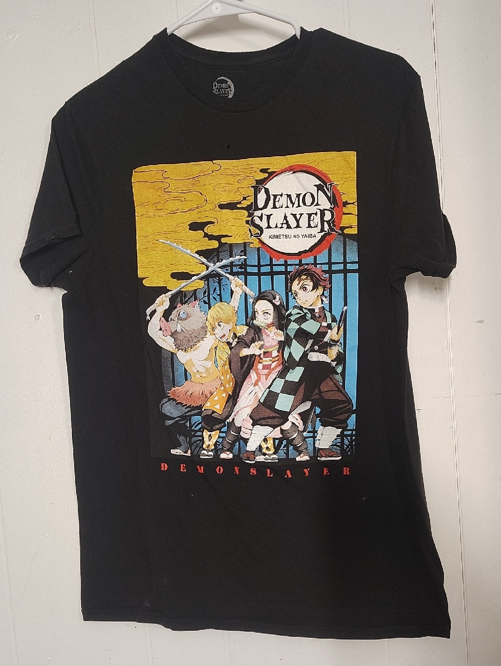 Demon Slayer Graphic Crewneck Tee - Black